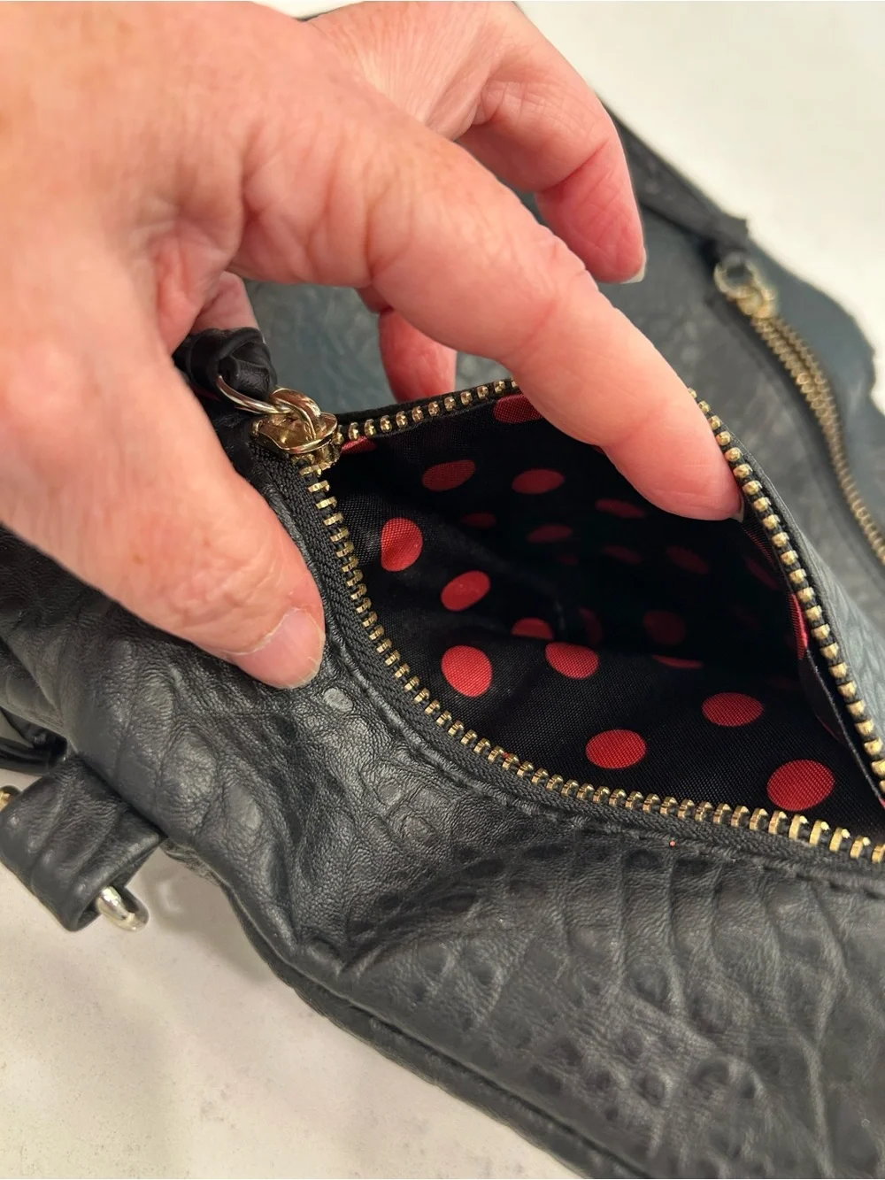 Black Textured Crossbody Bag with Chain Strap